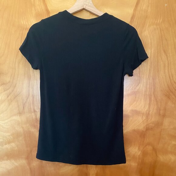 Allbirds Merino Wool Blend TrinoXO Sea Short Sleeve Tee Top Women's XS Black - Picture 4 of 6